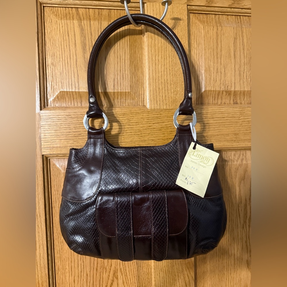Limon Piel Brown Shouulder Bag Silver Hardware Leather By Colombian Artisans
